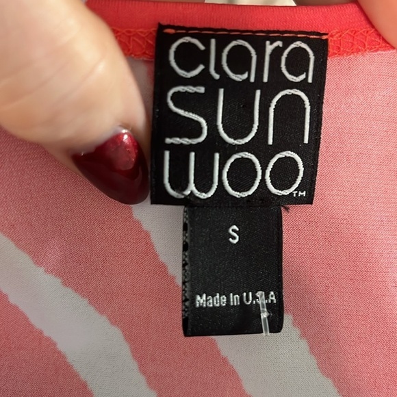 Clara Sun Woo Tunic Top Side Slits Size Small 3/4 Sleeves Hi-lo Hem - Picture 7 of 7